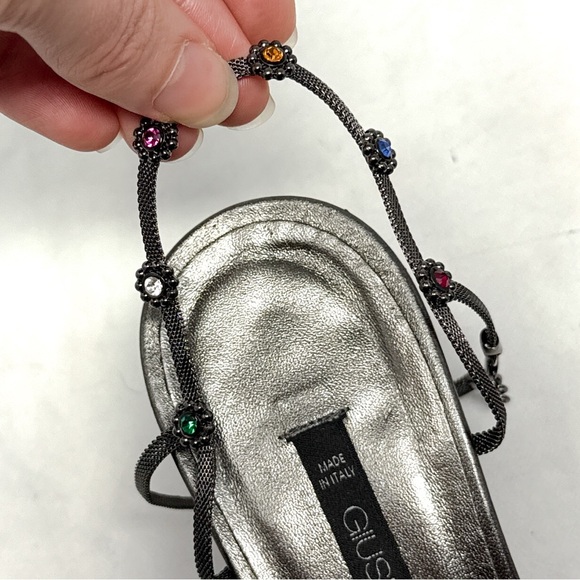 Giuseppe Zanotti Vicini Vintage 90s Y2K Mesh Chain Minimalist Kitten Sandal Heel - Picture 6 of 15